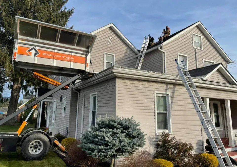 Roof replacement in progress with Equipter