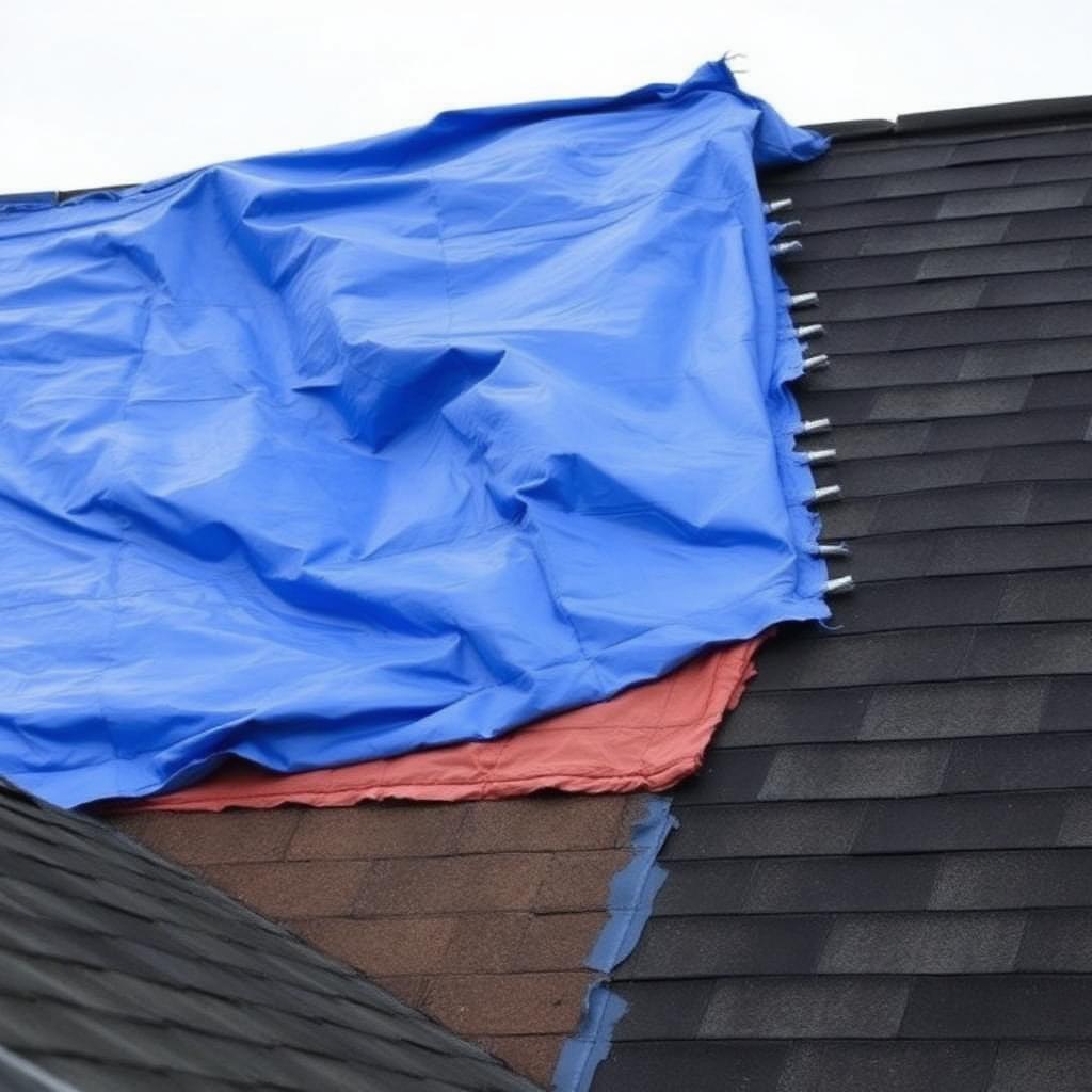 Storm damage documented for the adjuster. Sharon, PA.
